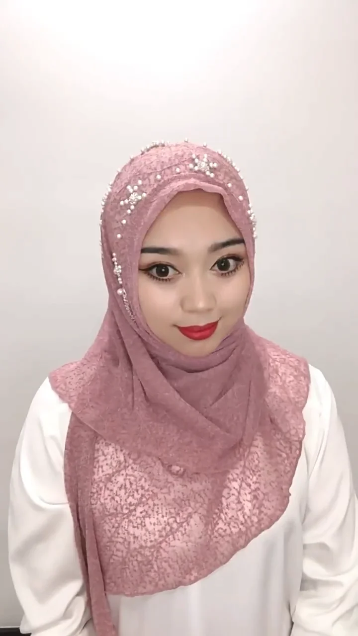 Crepe Chiffon Instant Jersey Prince Floral Hijabs Rop Islam For Muslim Women Malaysian Hijab 0194