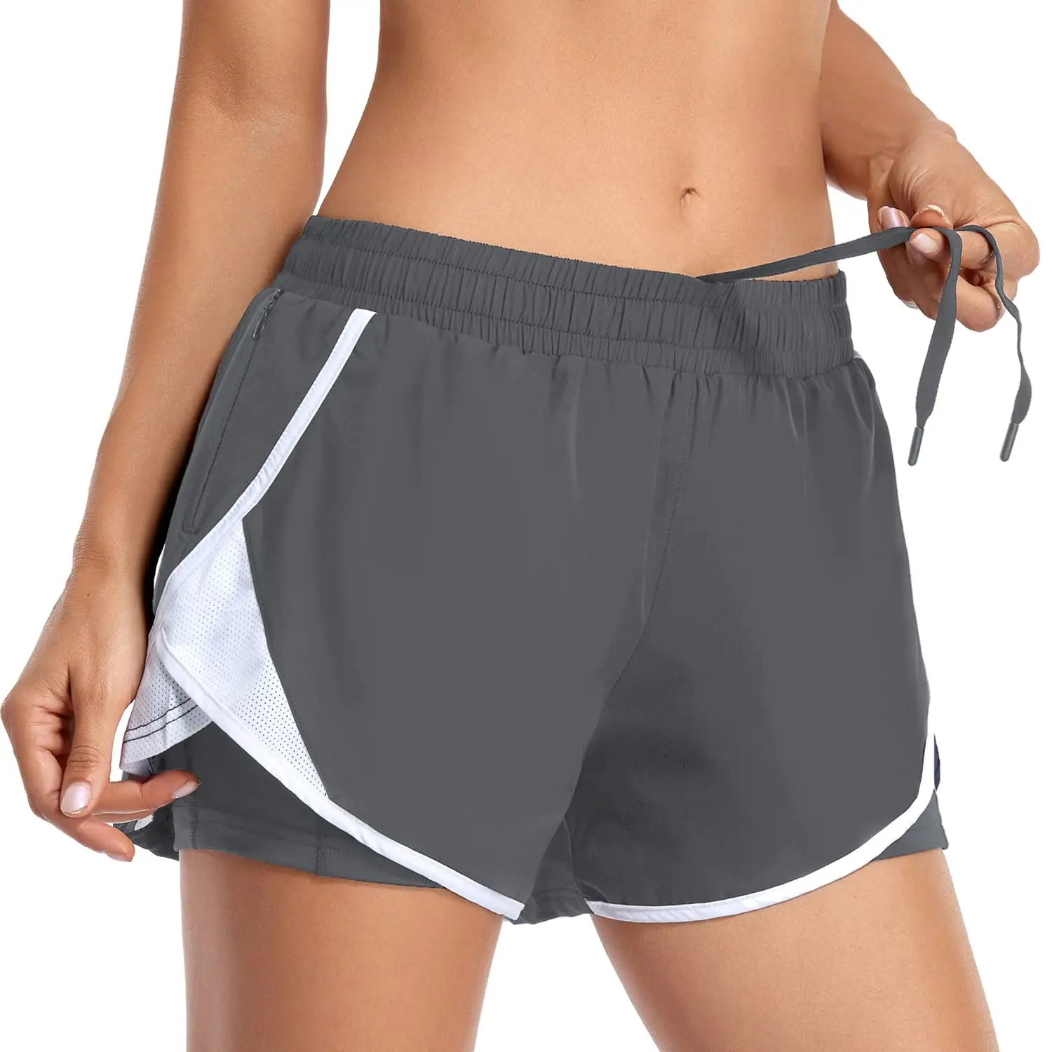 High Quality Women Sport Workout Shorts Athletic Shorts High Waist Running Shorts With Elastic