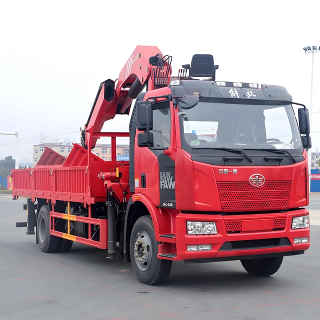 Jiefang 4x2 Crane Transport Vehicle 5-8ton Crane Mounted Truck 10ton Large Truck Mounted Crane