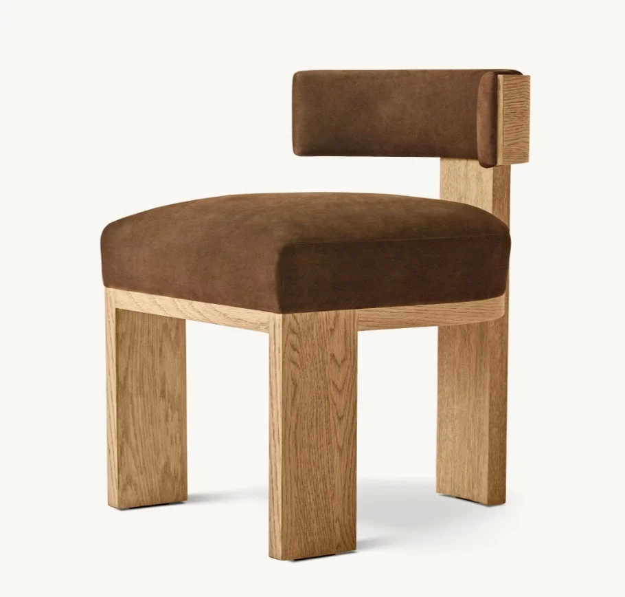 Factory Custom Dining Room Furniture Chairs High Quality Wooden Fabric Chair Supplier