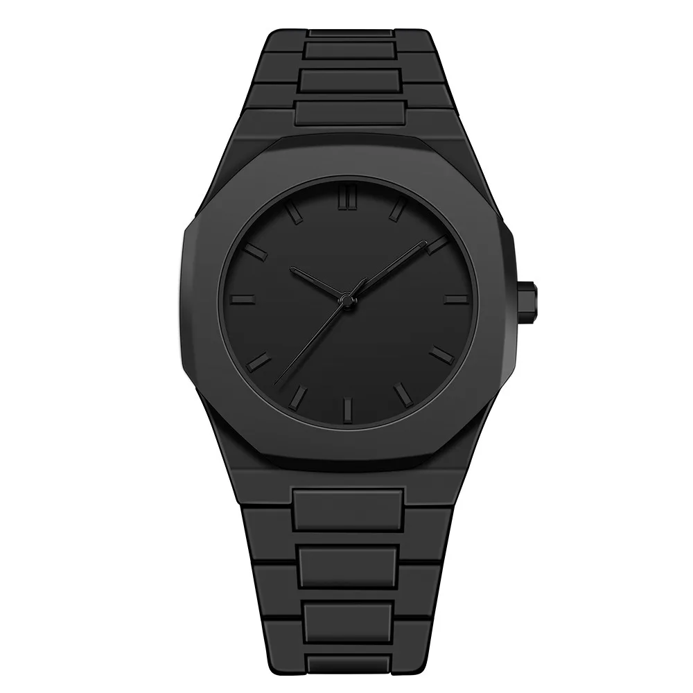 Hot Selling Quartz Movement Mineral Glass OEM Logo Water Resistance Black Arabic Aura Thin Plastic Stainless Steel 20mm 40mm