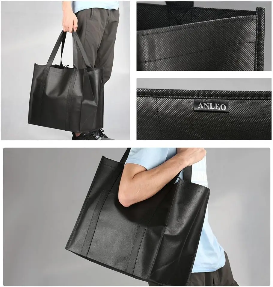 Fabric Shopping Eco Recycle Reusable Grocery pp Nonwoven Bag Non Woven Fabric pp Custom Eco Recycle Shopping Bags 100 Gsm factory