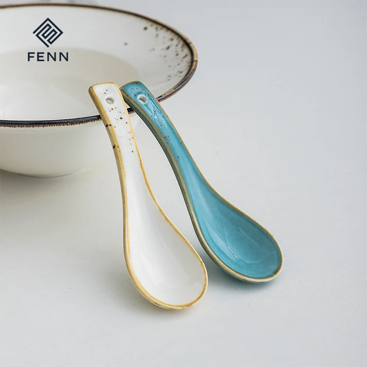 FENN wholesale healthy glazed porcelain bowls hat shape hotel restaurant used deep plate and spoon for home and kitchen