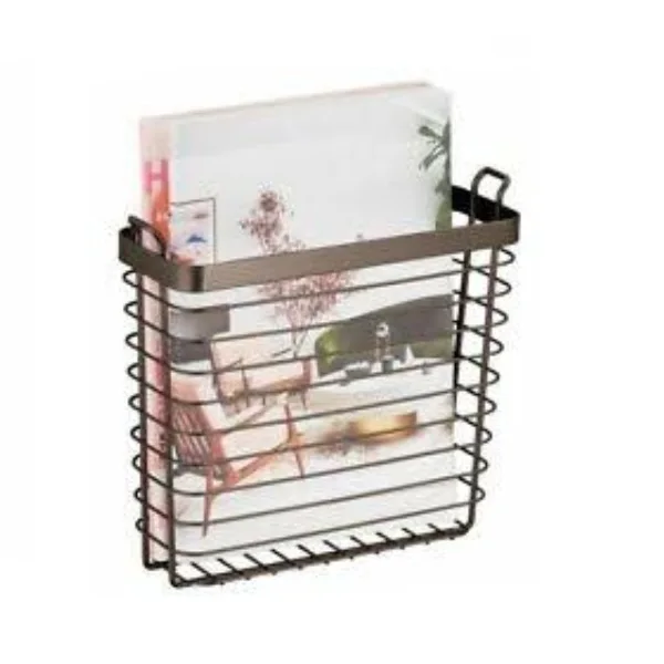 Portariviste A Parete In Metallo - Organizzatore Per Libri E Giornali Con Montaggio Facile (26x25x7cm) - Foto 13