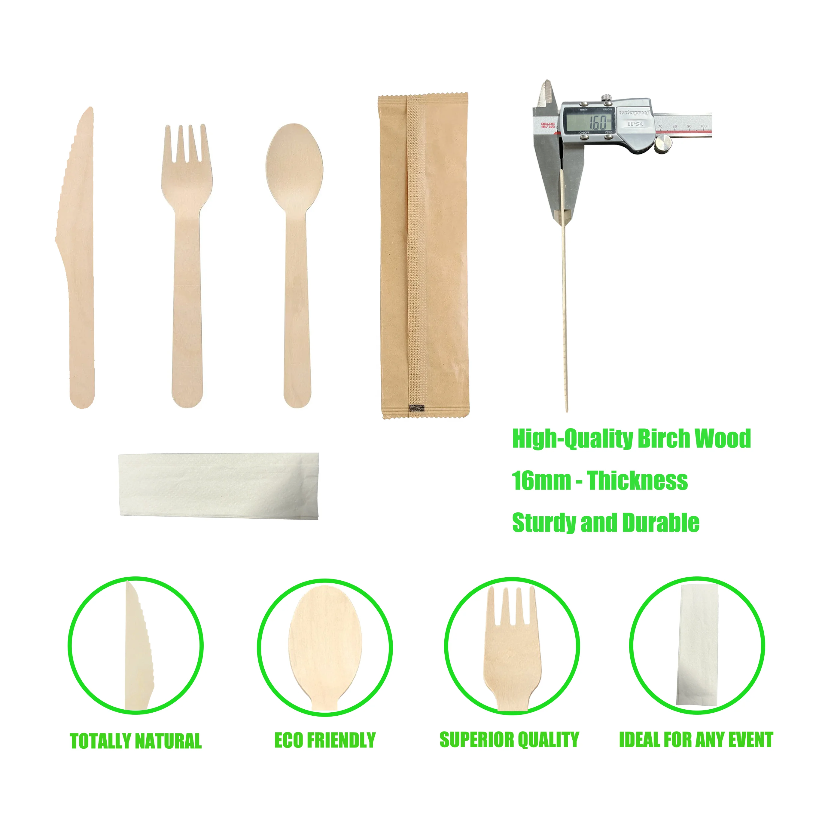 Restaurant Disposable Cutlery Wooden Spoons Wood Knife Fork Spoon - View #7