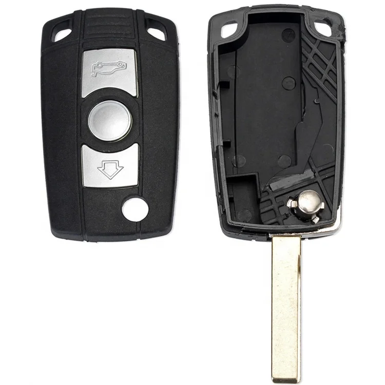 Guscio Chiave Pieghevole 3 Pulsanti - Custodia Di Ricambio Per Telecomando Auto - Nero