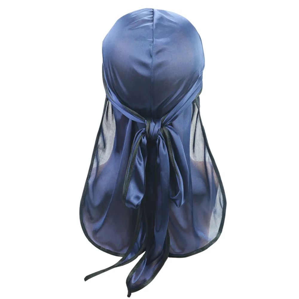 Custom Logo Do Du Doo Rags Cap Headwraps Elastic Long Tail Satin Silky ...