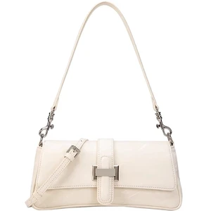 A Vintage PU Leather, Postman Bag with a Line Pattern, Slanted Shoulder Strap and Slanted Body for Women's Gatherings