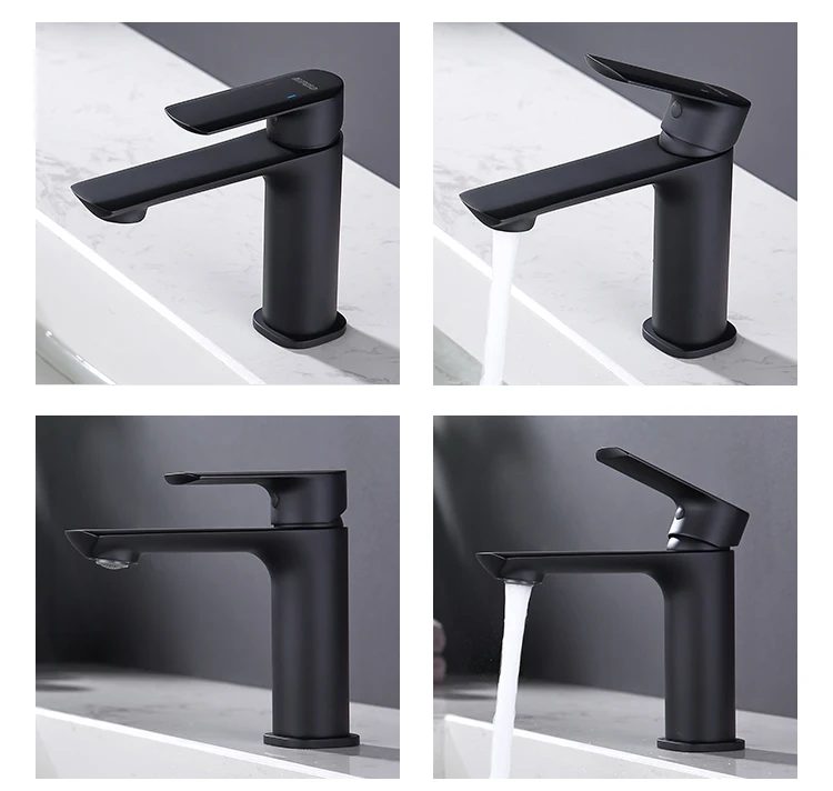 Cupc Watermark Modern Luxury Bathroom Faucet Mixer Vanity Black Copper ...