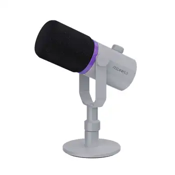FEELWORLD PM1 USB Microphone for Live Streaming, Factory Price, Includes Metal Stand and XLR Cable, Multi-Function Key