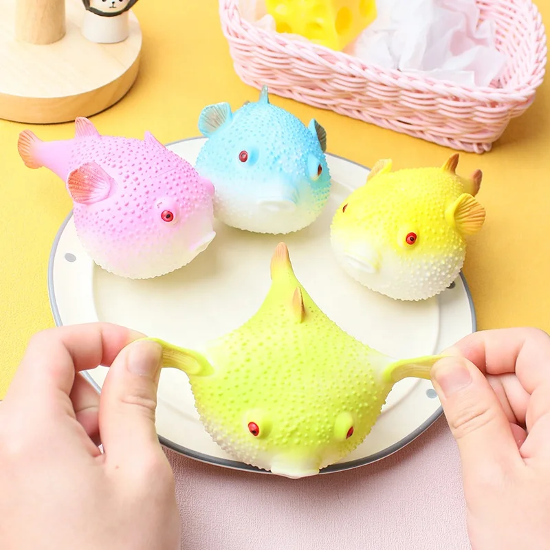 ご確認用⭐︎スクイーズ ピンク&イエロー ハンドスクイーズ漫画イエローピンクかわいい減圧フグ魚動物ニー