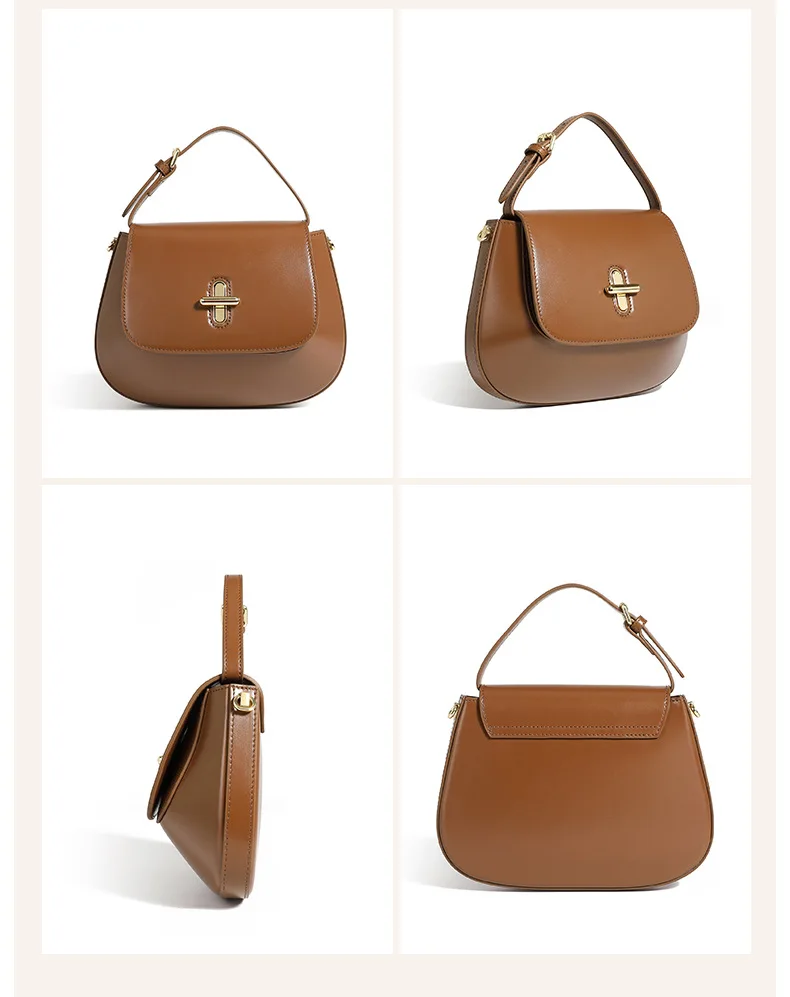 New Luxury Genuine Leather Small Women's Bag Design Fashion Cowhide High Quality Women's Handbag Crossbody Shoulder Bag