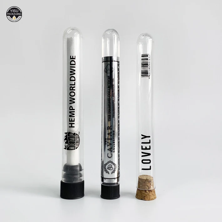 Прозрачная пластиковая пробирка с пробкой разных размеров