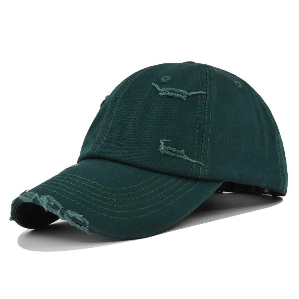 CL727 Custom Logo Jean Washed Baseball Cap 100% Cotton 6