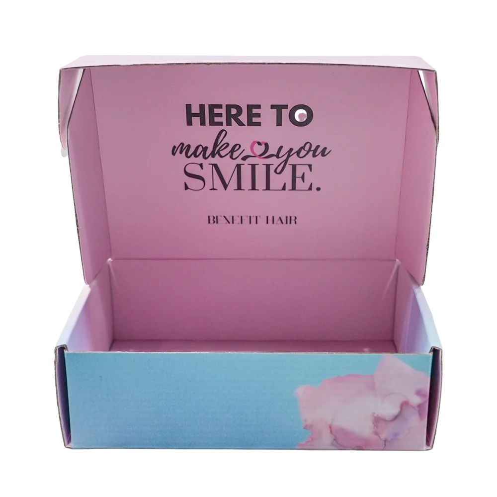 Cosmetic Set Pack Custom Logo Cardboard Cartons Shipping Mailer Box Pink  Cosmetics Mailing Skin Care Corrugated Packaging Boxes