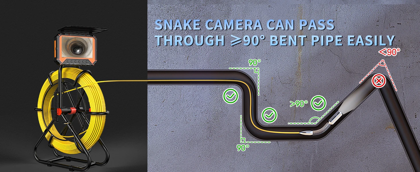 10200mAh Sewer Camera DVR 32GB&Meter Counter 1080P IP68 Pipe Camera With 23mm HD Lens Drain Camera 5inch Monitor 10m/20m/30m/40m/50M Optional supplier