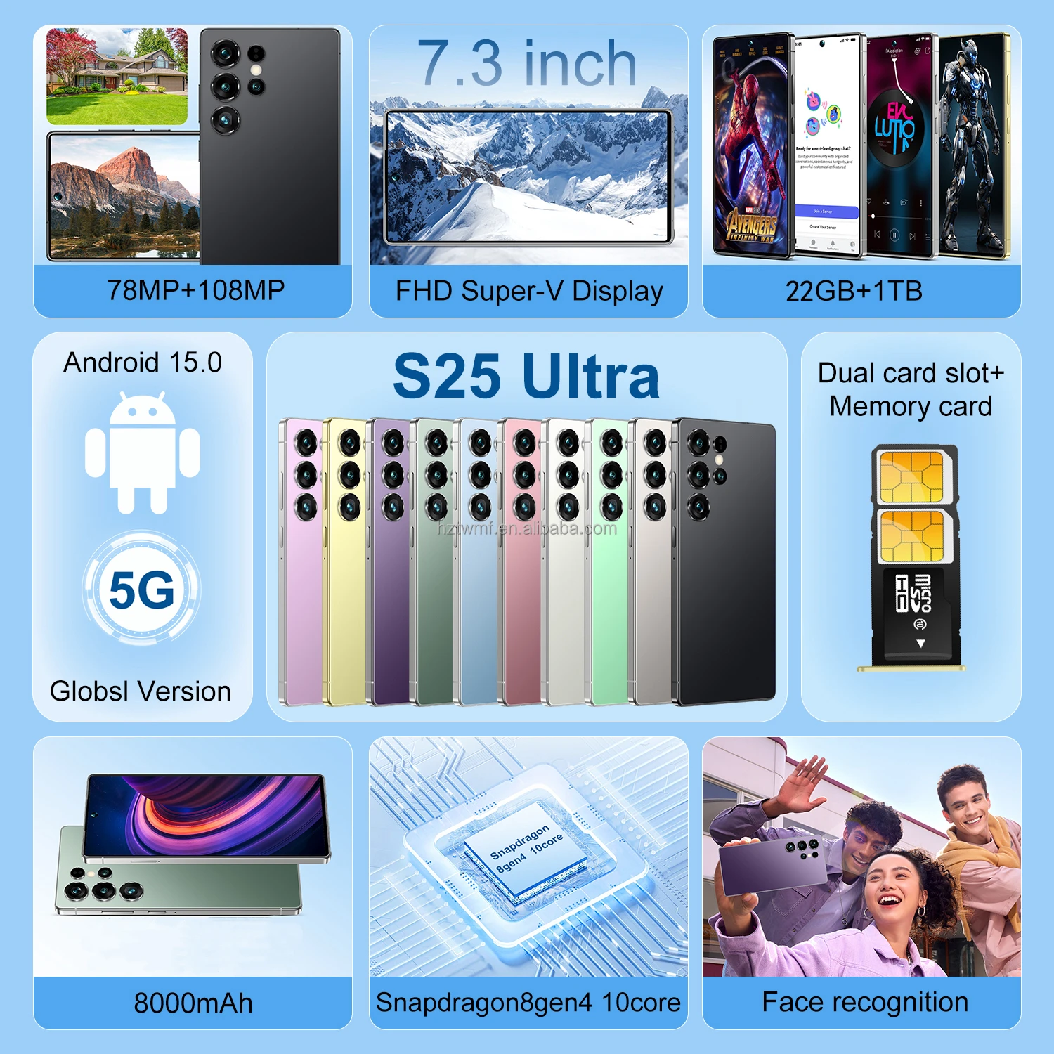 High Configuration 2025 Sales No.1 S25 Ultra 22GB+1TB 7.3Inch Cellphone  Long Standby 5G Android 15 Built in Pen Smart Phones