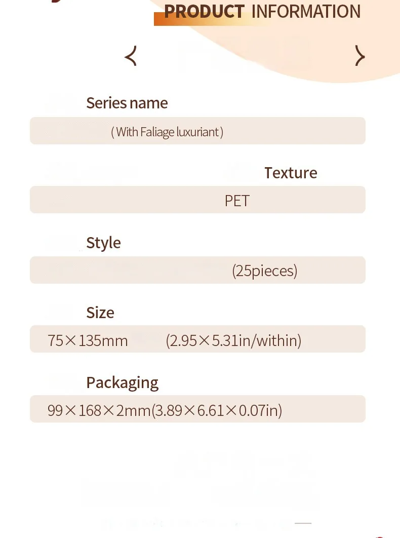 25 Stück PET-Aufkleber, Zweige, Blätter, Äste, DIY-Handbuch, Materialien, Paket, Schulbedarf, Scrapbooking, Schnitt 168 x 99 mm – Detail 7