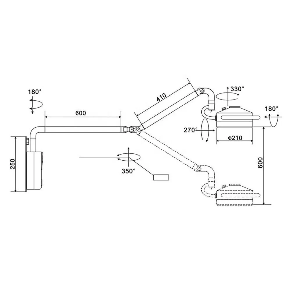 Wall Mounted Shadowless Operating Lamp -Oxyaider