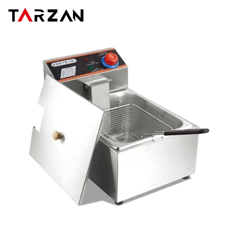 wholesale price 6L Single Tank Stainless Steel French Fries Machine Commercial Potato Chip Electric Deep Fryer factory