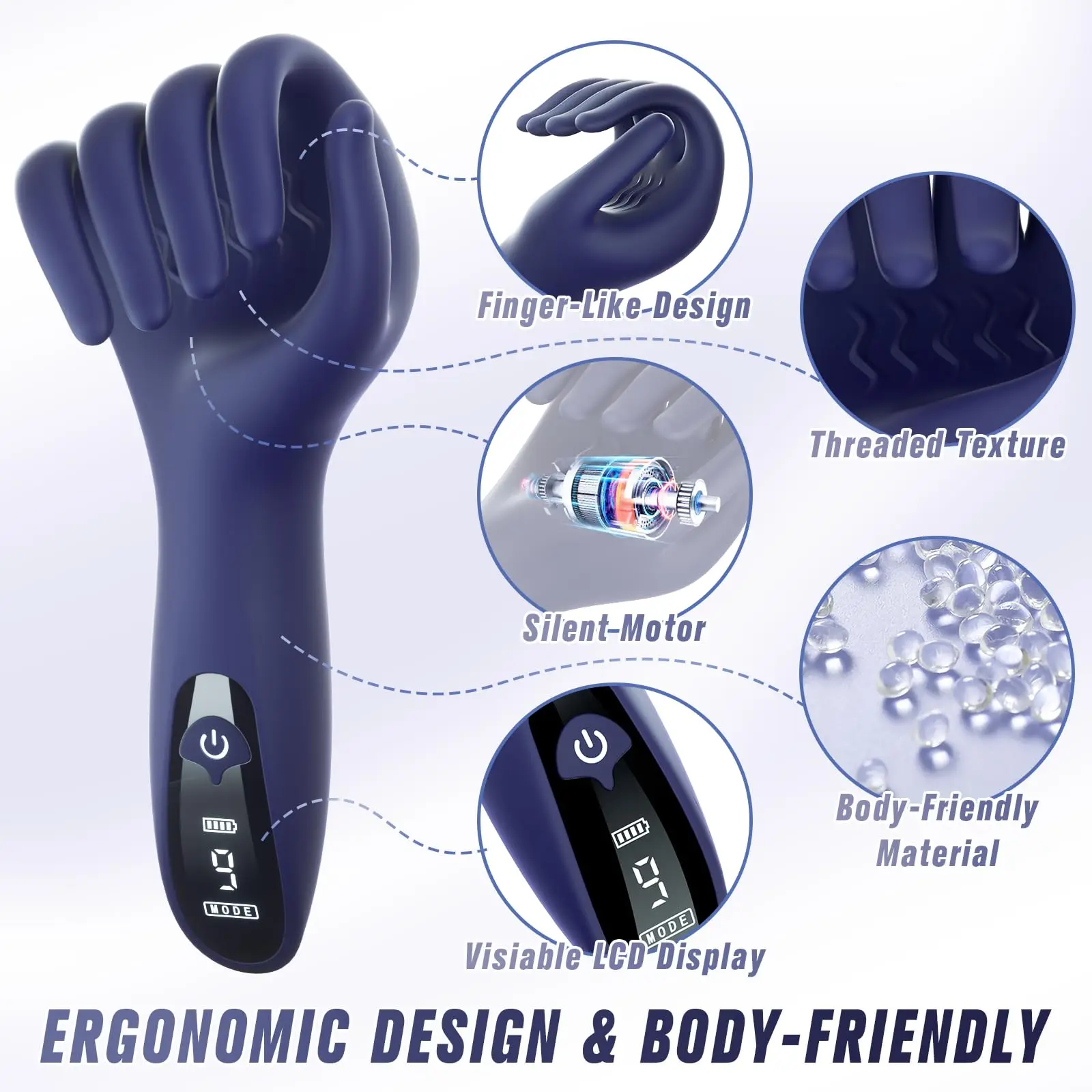 LCD Display Male Penis Vibrators Training Massager Sex Toys Silicone Vibrating Hand Electric Masturbator for Men Solo