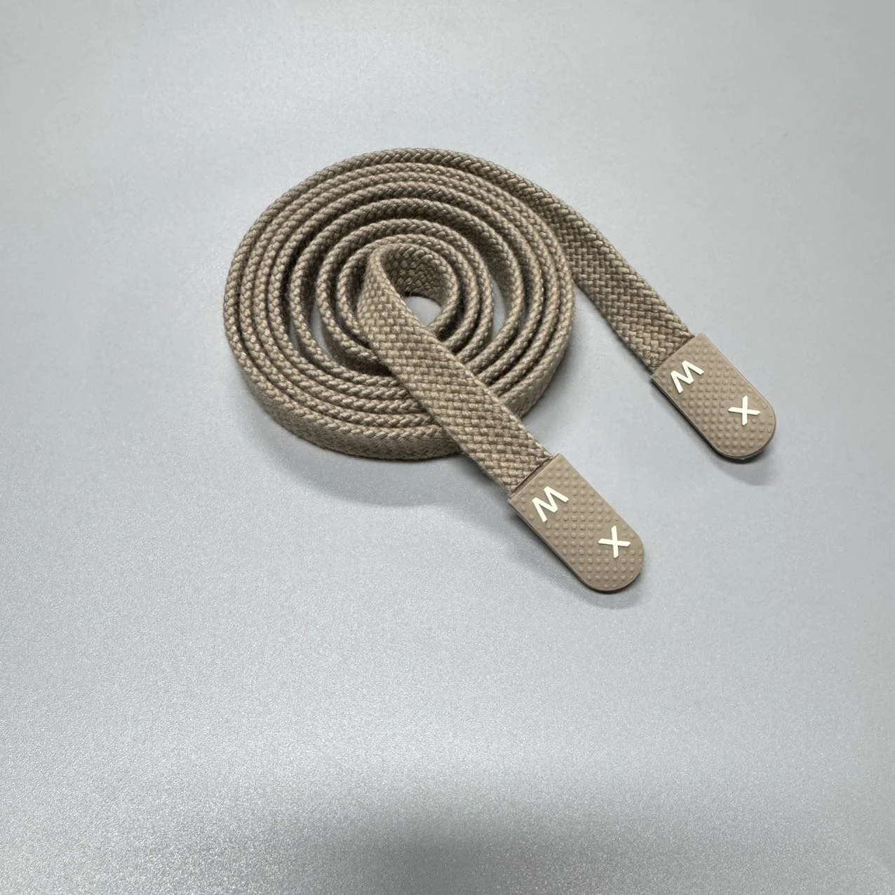 Custom 100% Cotton Replacement Flat Drawstring Pant Strap Custom Silicone Tape with Logo for Garments Hoodie Drawstring Cords