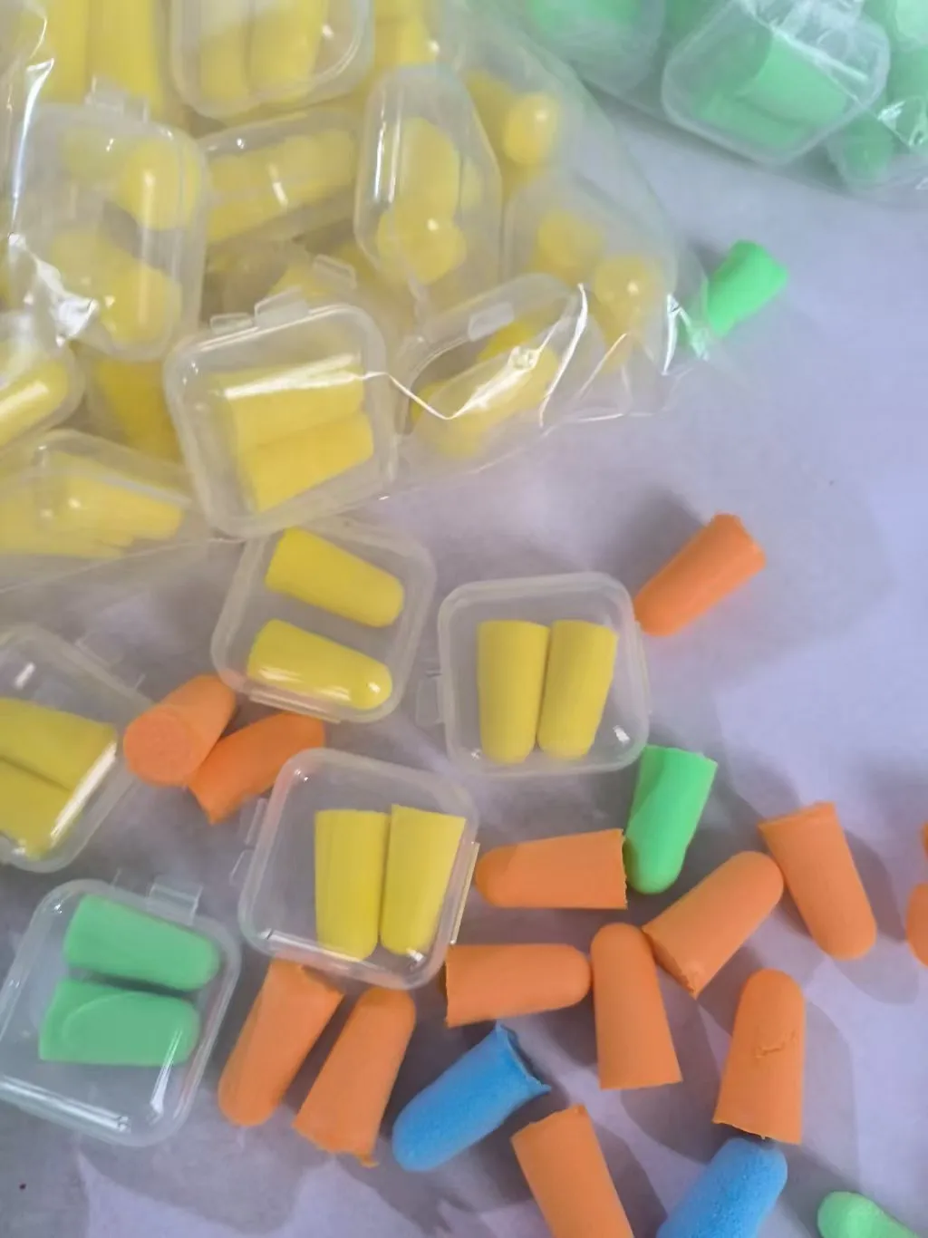 Printable Logo Multi-Color Available Square Box Packaging Sound Insulation Office Noise Reduction Sponge Earplugs preview 5