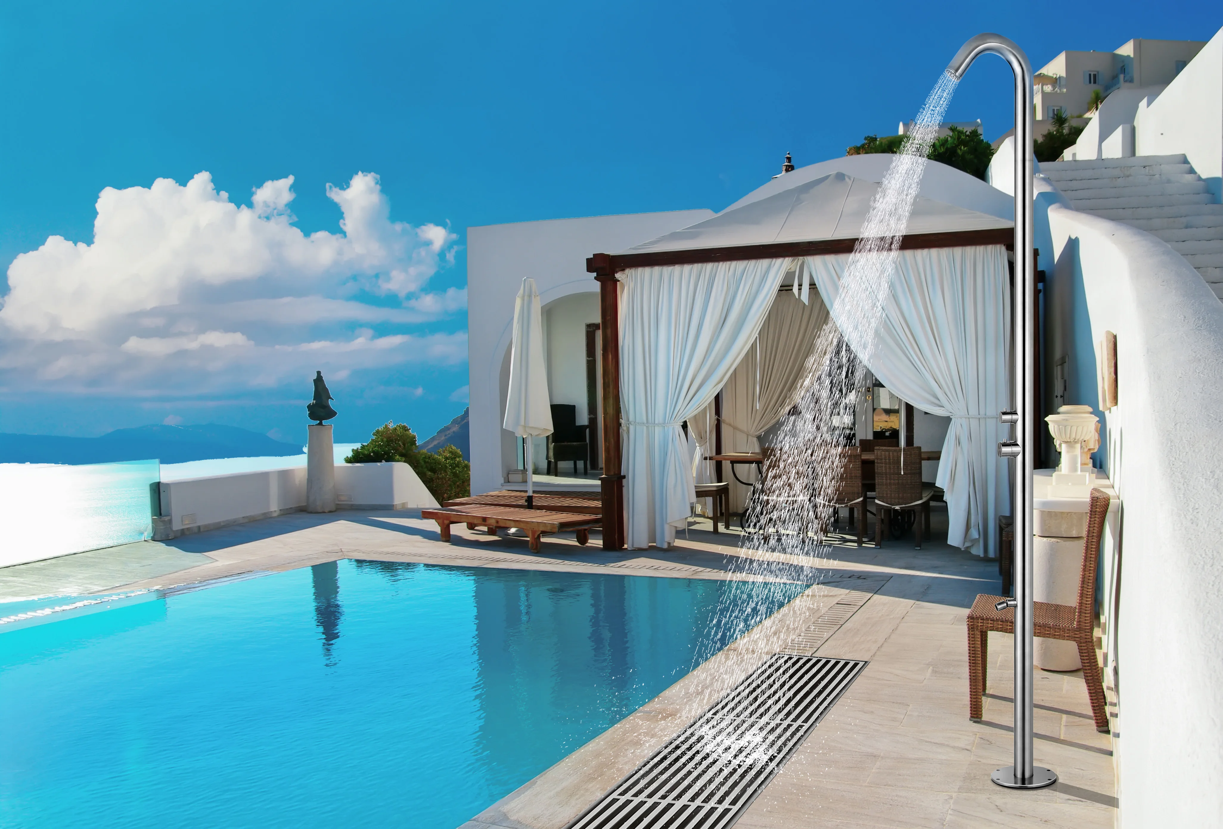 Pool Column 304 Stainless Steel Outdoor Shower Column for Pool & Garden
