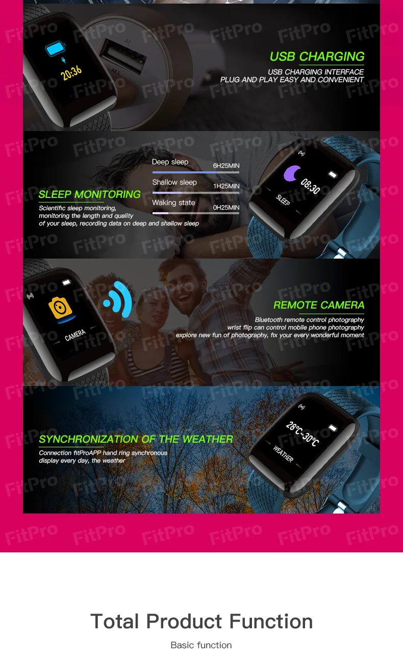D13 Smart Watch Waterproof Smart Bracelet Heart Rate Blood Pressure Blood Oxygen Information Reminde  D13 116 Plus