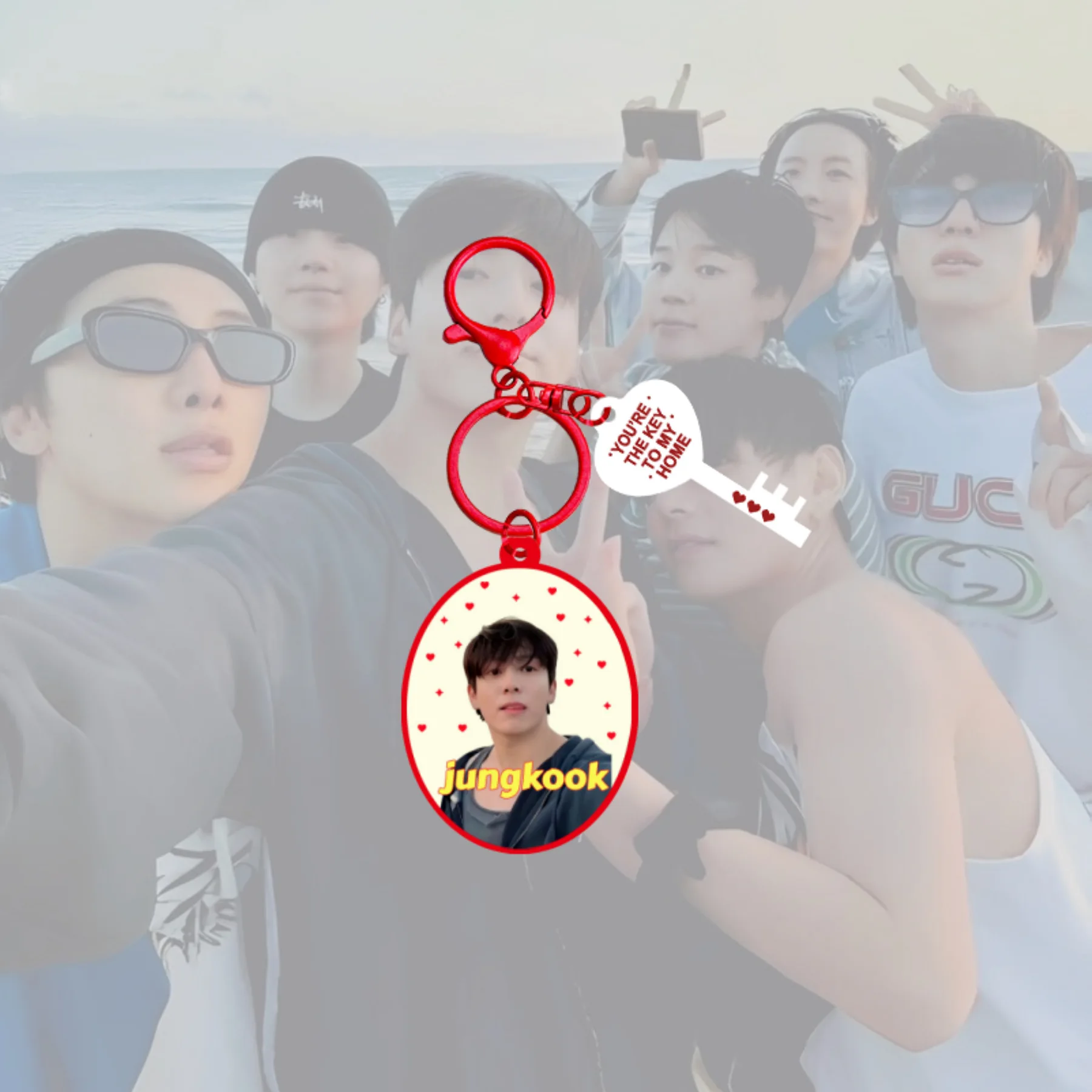 Kpop BT Idols JUNGKOOK JIMIN V JIN RM JHOPE SUGA Keychain HD Photo
