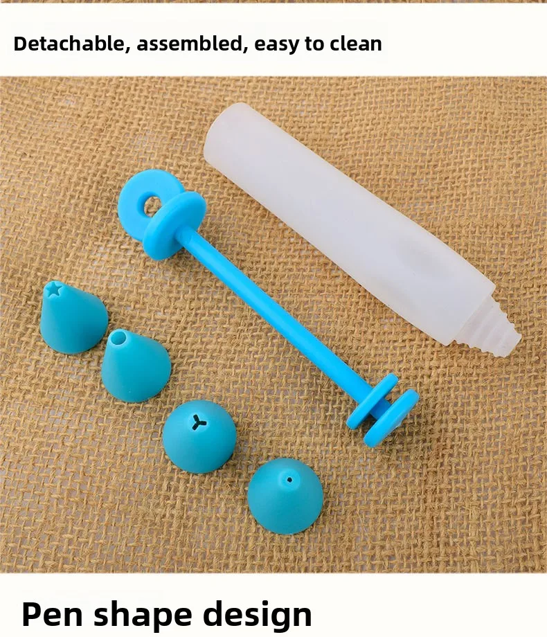 Silicone Chocolate Cream Gun for Baking Tools Like Piping Pen Cookies Milking Oil Nozzle Cake Writing Pen supplier