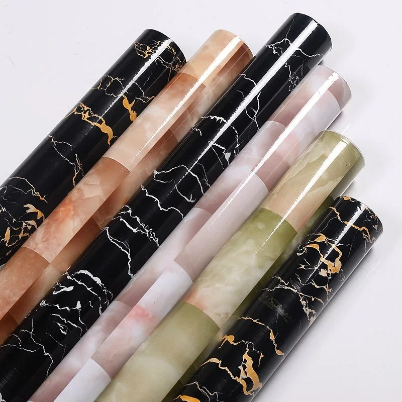 Фабрика Китая самоклеющиеся обои рулон ПВХ контактная бумага мрамор дерево покрытие стен пленка клейкие наклейки