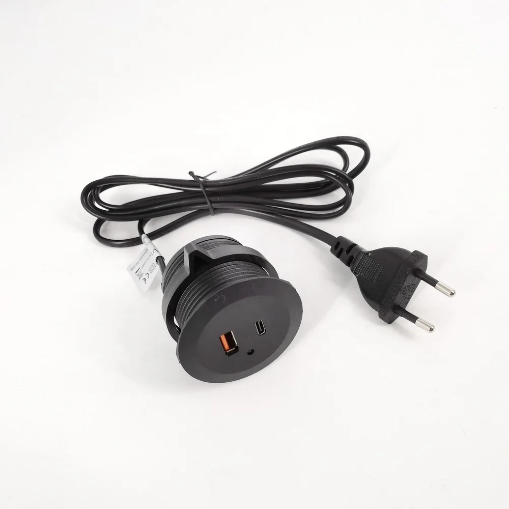 New Design Quick USB Outlet Multiprise USB Power Grommet with 18 W Cabinet USB Type C Plug Module