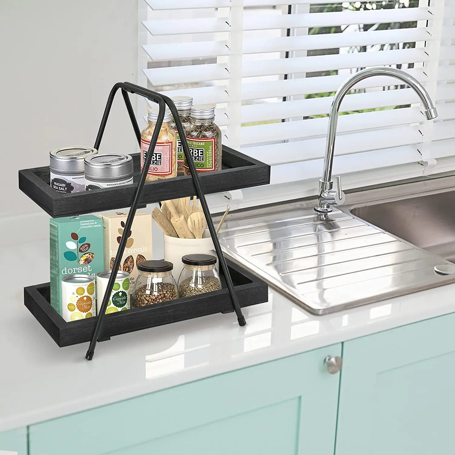 2 Tier Bathroom Counter Top Organizer Counter Standing Rack Cosmetic ...