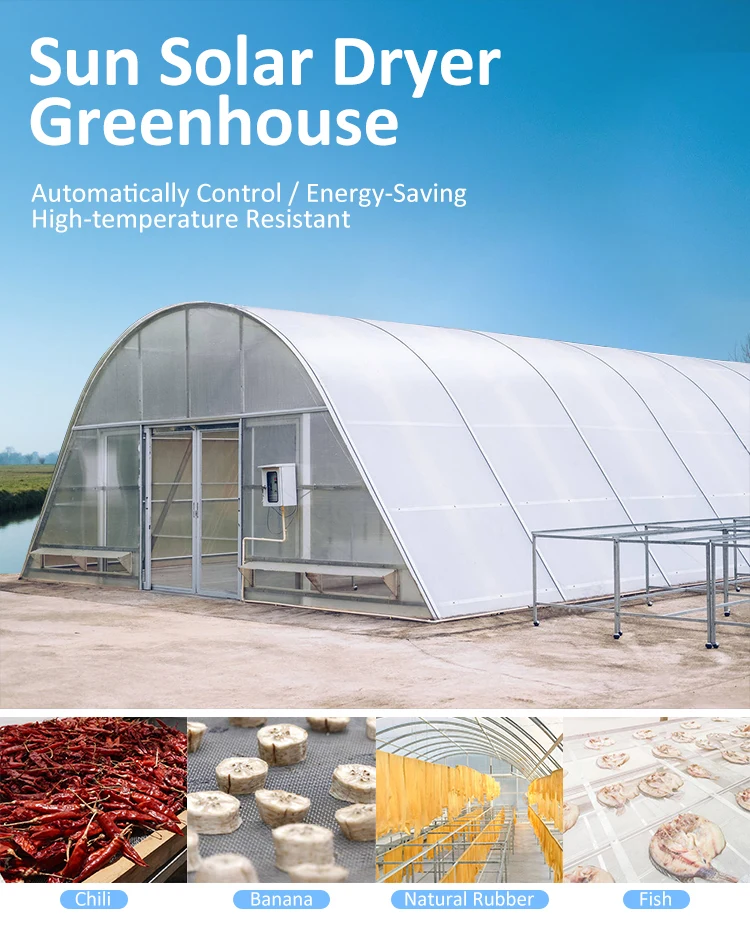 Greenhouse Solar Dryer Design 4mm Polycarbonate Sheet Sun Solar Dryer