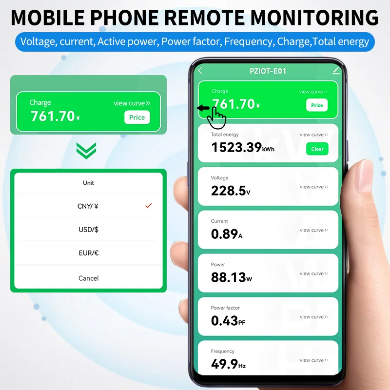 Peacefai Smart Life APP WiFi IoT Electric Power Analyzer 6 1 AC Wattmeter Ammeter Single Phase Kwh Meter Din Rail Energy Meters