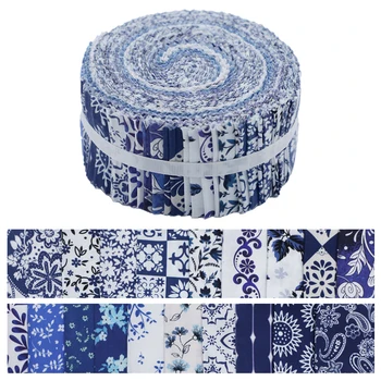 Jelly rolls for quilting 100% cotton blue flower blue and white porcelain hot-sale china products for DIY fabric