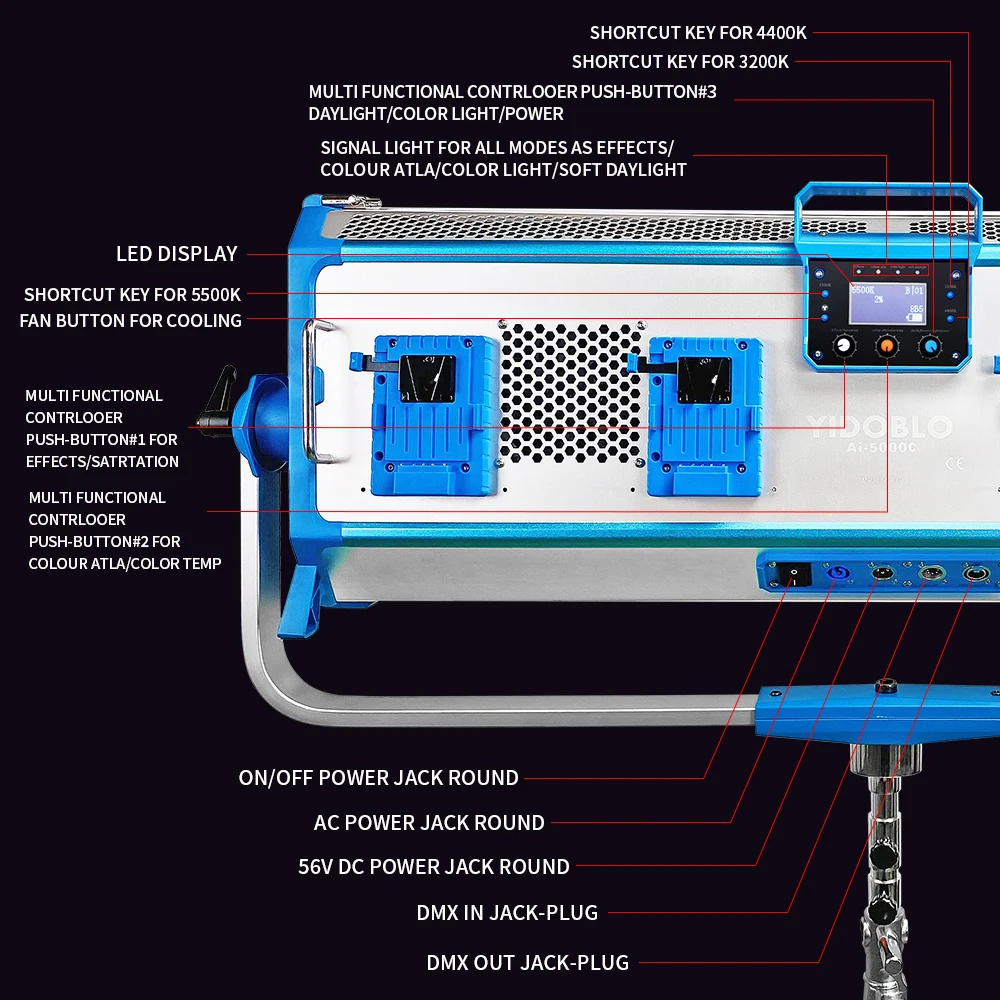 Factory selling! High CRI 500W New led rgb soft panel video production light studio photography camera lighting equipment stand