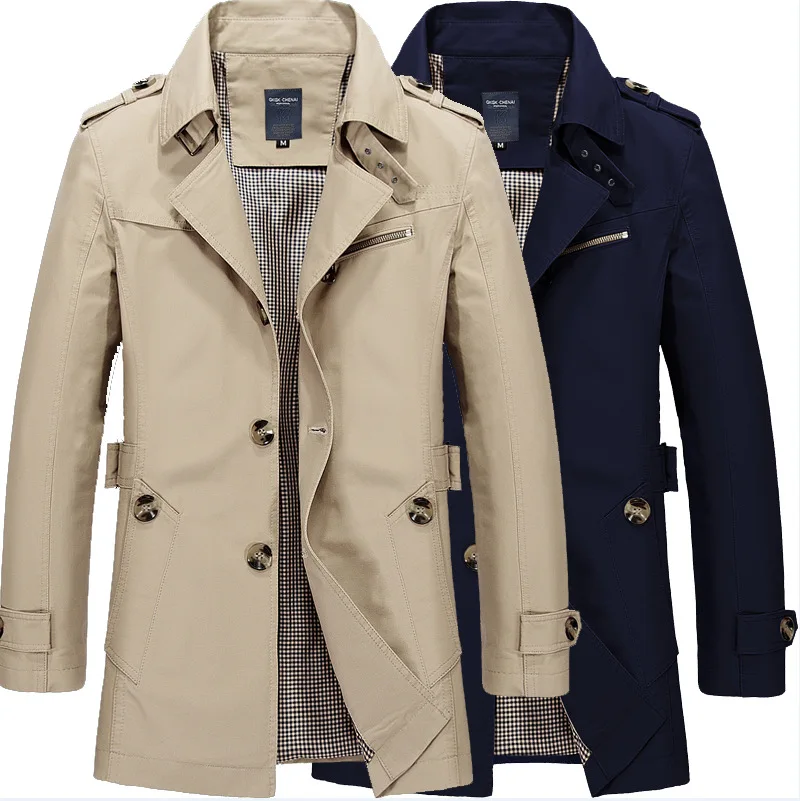 2023 Men Long Sleeve Trench Coat Jacket, Suitable For Men'S Fashion Casual Winter Men Coat