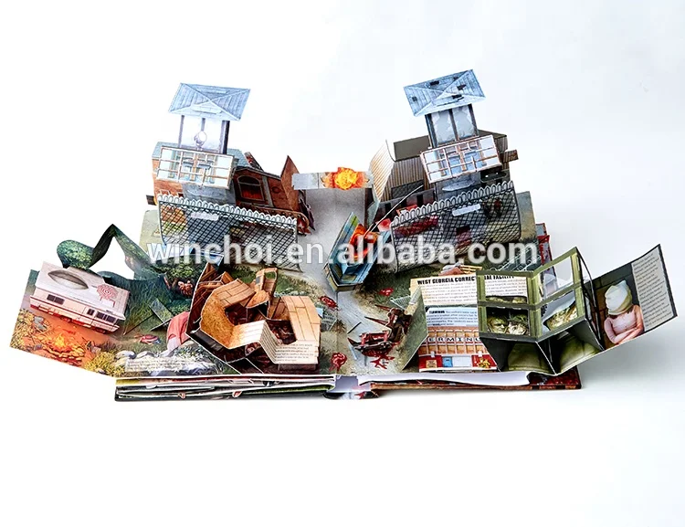 Custom Mixed Color Walking Dead 3d Pop up Book Decoration Kids Pop up Book Printed Services for Perfect Binding