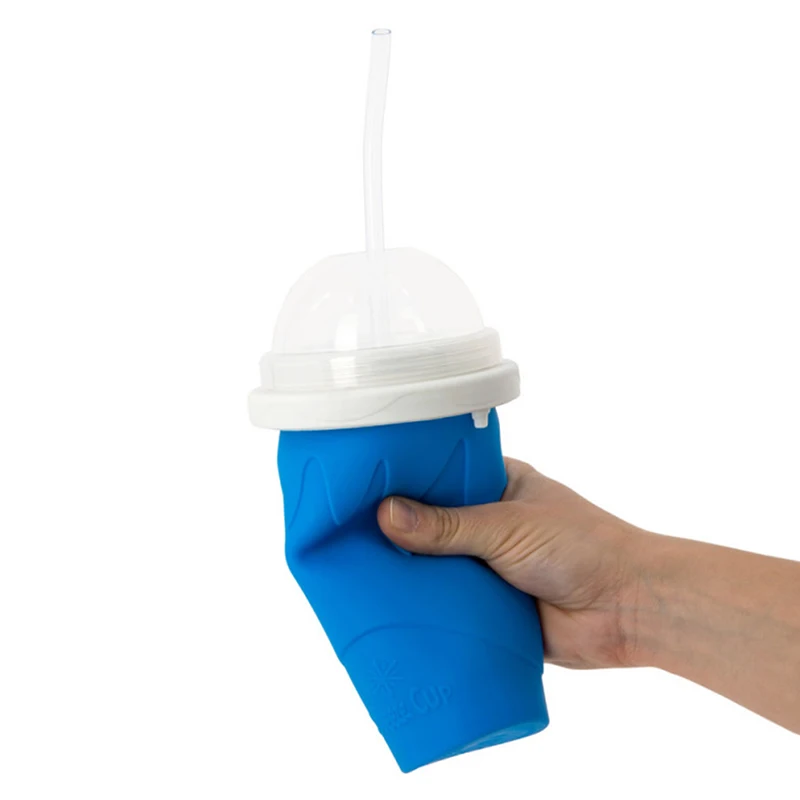 Quick-frozen Eco-friendly Double Layer Silicone Slush Cooling Cup 350ml Home & Party Use