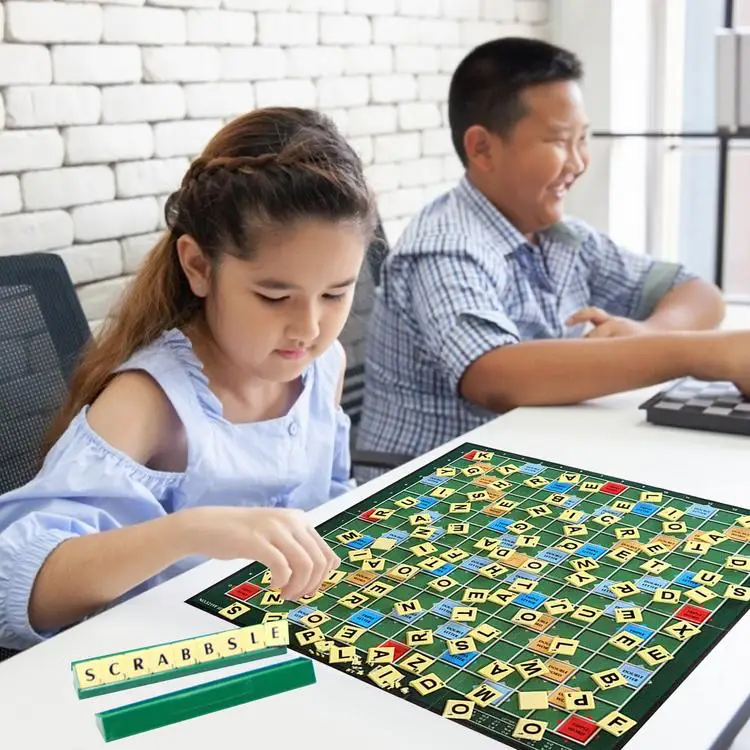 Nouveau Apprendre le mot anglais Intelligent Plastique Scrabbles Jeu de société Pop orthographe Jeu de vocabulaire Jouet d’apprentissage éducatif pour les enfants