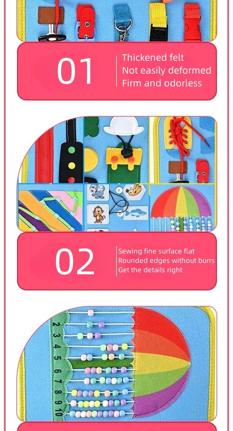 Custom Kids Felt Educational Toys Felt Learning Board Sensory Felt