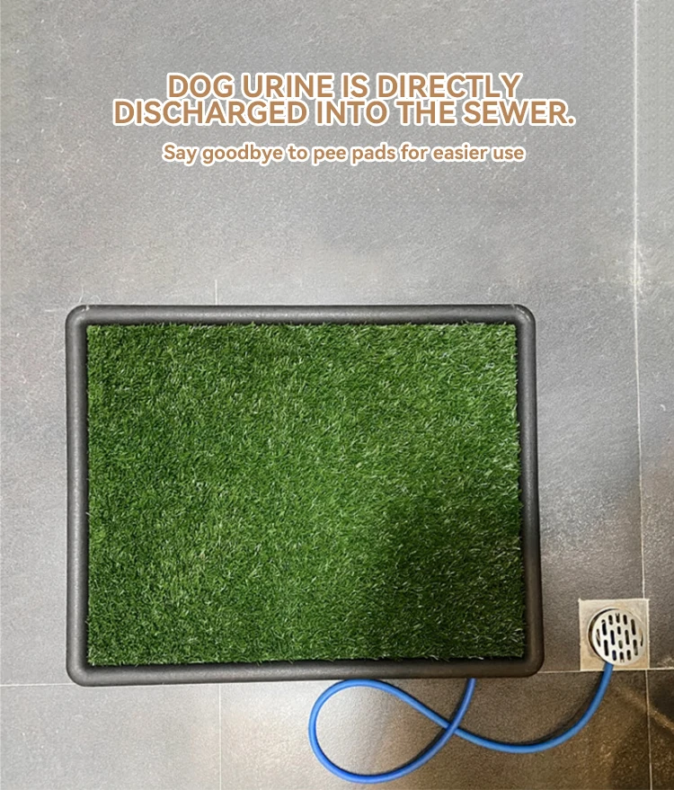 Hot Sale Large Artificial Grass Dog Pet Toilet With Drain Pipe Easy to Clean Potty Tray for Dogs Pet Training Supplies supplier