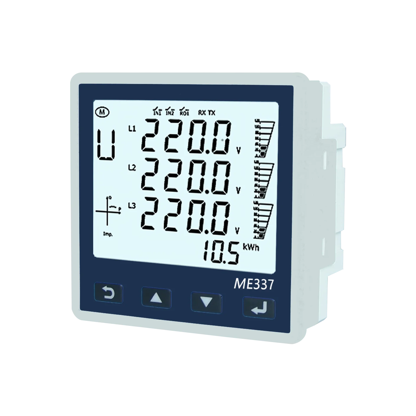 ME337 Smart Digital Power Meter Top Chip Stable Function Panel Mounted Visual Meter Current Voltage 3 Phase RS485 Communication