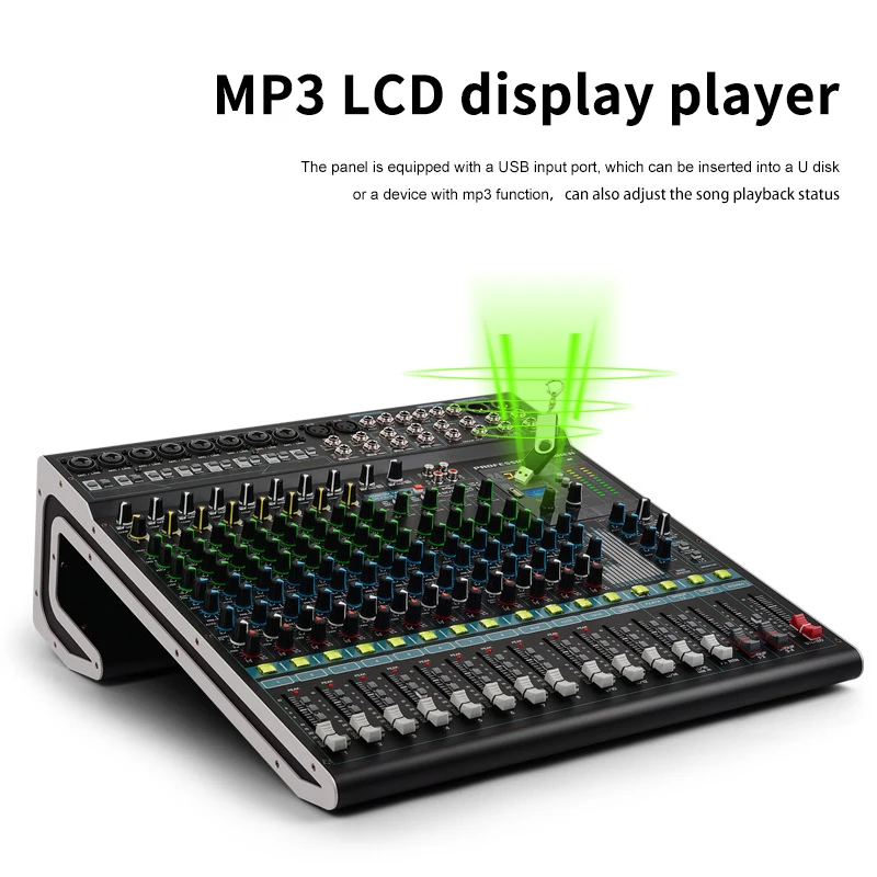 Xtuga MFX162 High Quality 16 Channels Audio Mixer 24 Digital Effect DJ KTV Karaoke Player Sound System Mixer Console
