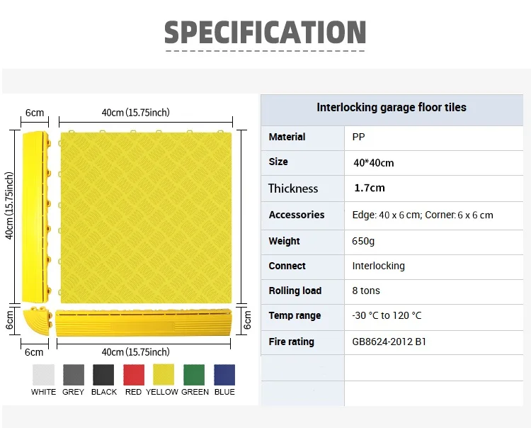 Interlocking Pvc Garage Floor Tiles Modular Plastic Garage Floor Mat