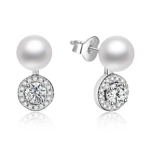 POLIVA Wholesale 925 Sterling Silver AAA Freshwater Pearl Women Korean Earrings