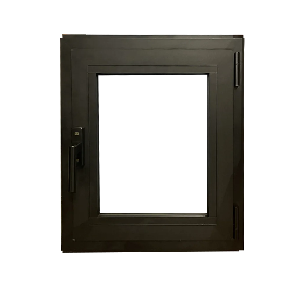 Minglei German Windows Tilt And Turn Black Aluminium Triple Pane Windows