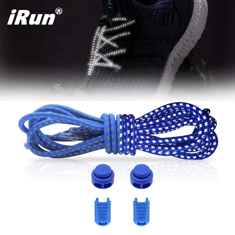 iRun Reflective Elastic Shoelaces with lock Safety Elastic Lock Laces no tie shoelaces Running Speed Lace Lazy shoe Laces